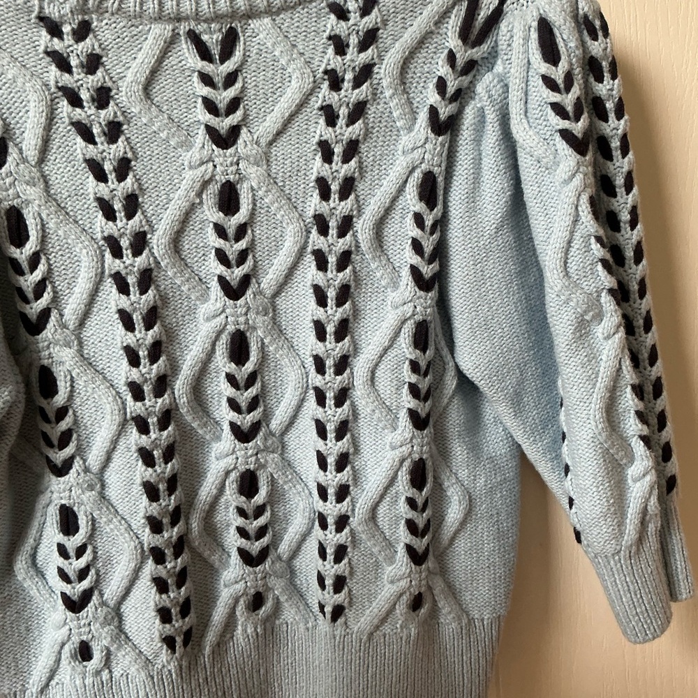RAILS ADDY CONTRAST DIAMOND SKY BLUE KNIT SWEATER SIZE SMALL - Picture 11 of 15